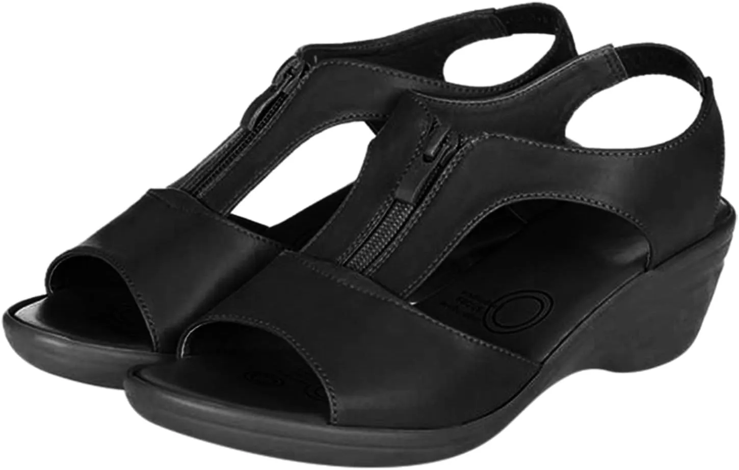 Orthopedic Sandals for Women,Women Arch Support Walking Wide Width Sandals for Womens Non Slip Breathable Sandal Summer Flat Sandal with Zipper