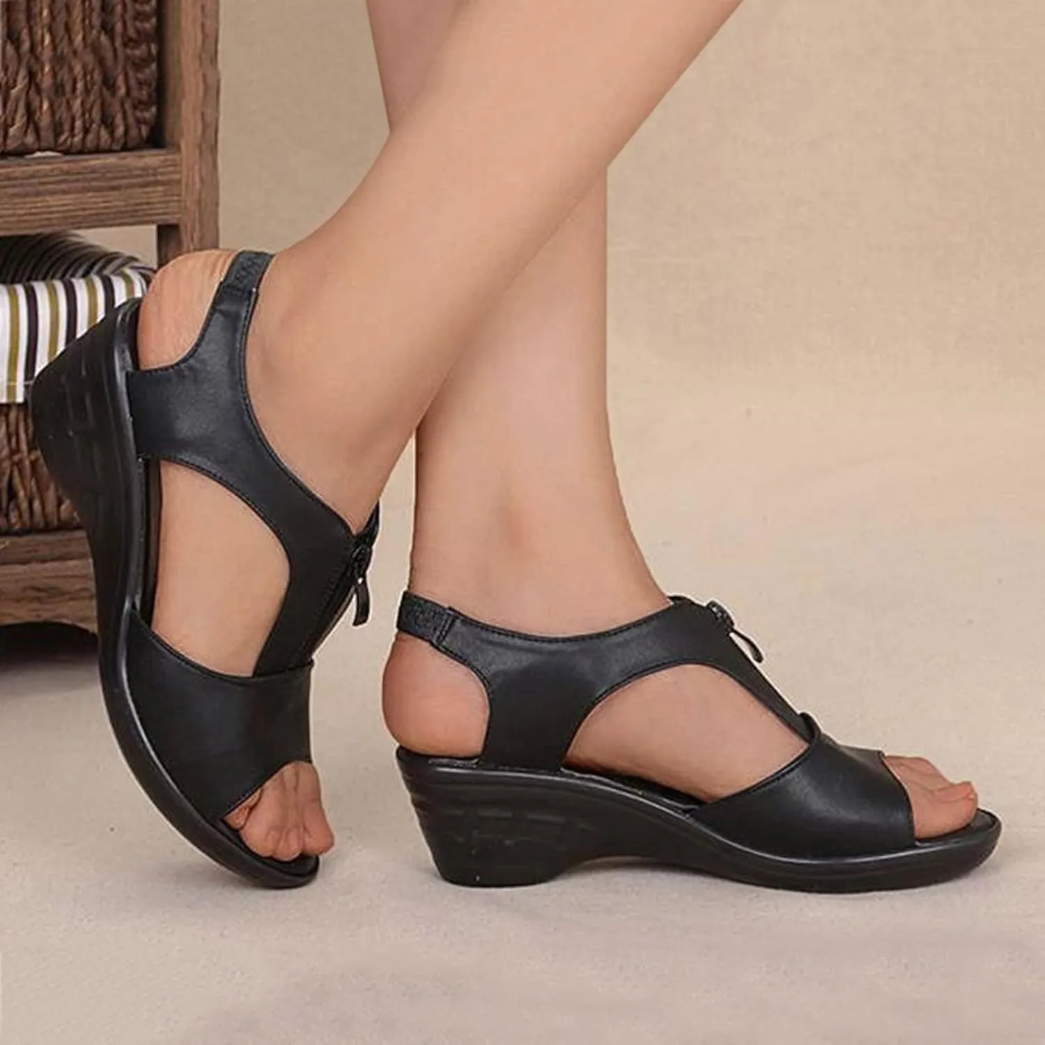 Orthopedic Sandals for Women,Women Arch Support Walking Wide Width Sandals for Womens Non Slip Breathable Sandal Summer Flat Sandal with Zipper