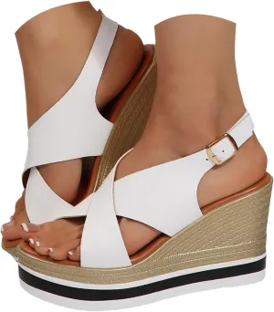 Orthopedic Wedge Sandals For Women Dressy 2025 Wedge Sandal Women's Platform Wedge Heels Shoes Open Toe Wedge Sandal for Casual Vacation Party Dressy Wedding