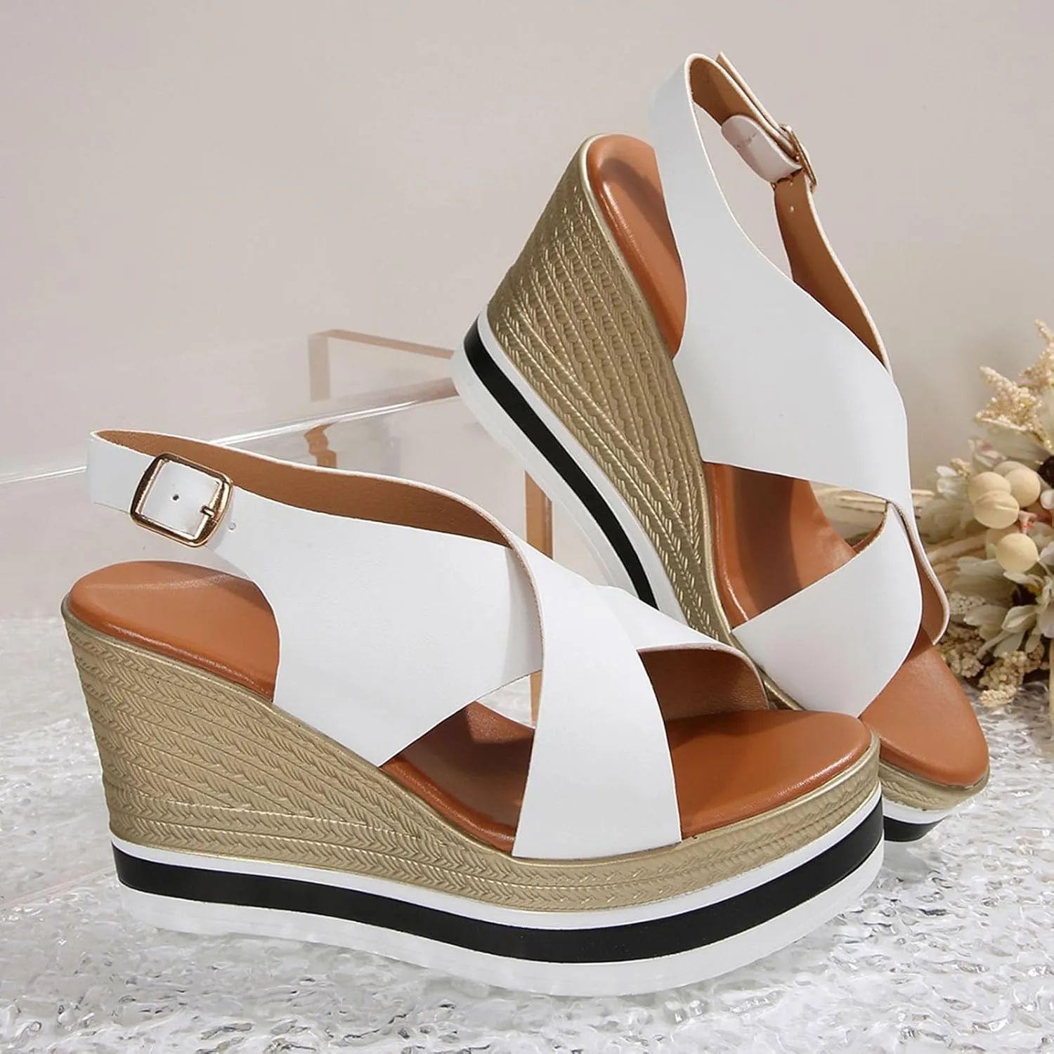 Orthopedic Wedge Sandals For Women Dressy 2025 Wedge Sandal Women's Platform Wedge Heels Shoes Open Toe Wedge Sandal for Casual Vacation Party Dressy Wedding