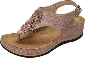 Orthopedic Wedge Sandals for Women Dressy Summer Comfortable Walking Sandals with Arch Support Casual Orthotic Slides Shoes