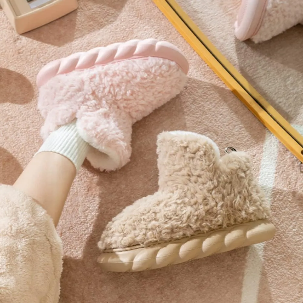 Our Lovely Fleece Booties, 2023 New Women's Comfort Warm Bootie Slippers, Winter Indoor Outdoor Fleece Booties