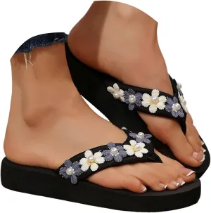 Platform Flip Flop for Women Slip on Wedge Sandals Women Open Toe Comfortable Trendy Arch Support Summer Shoes