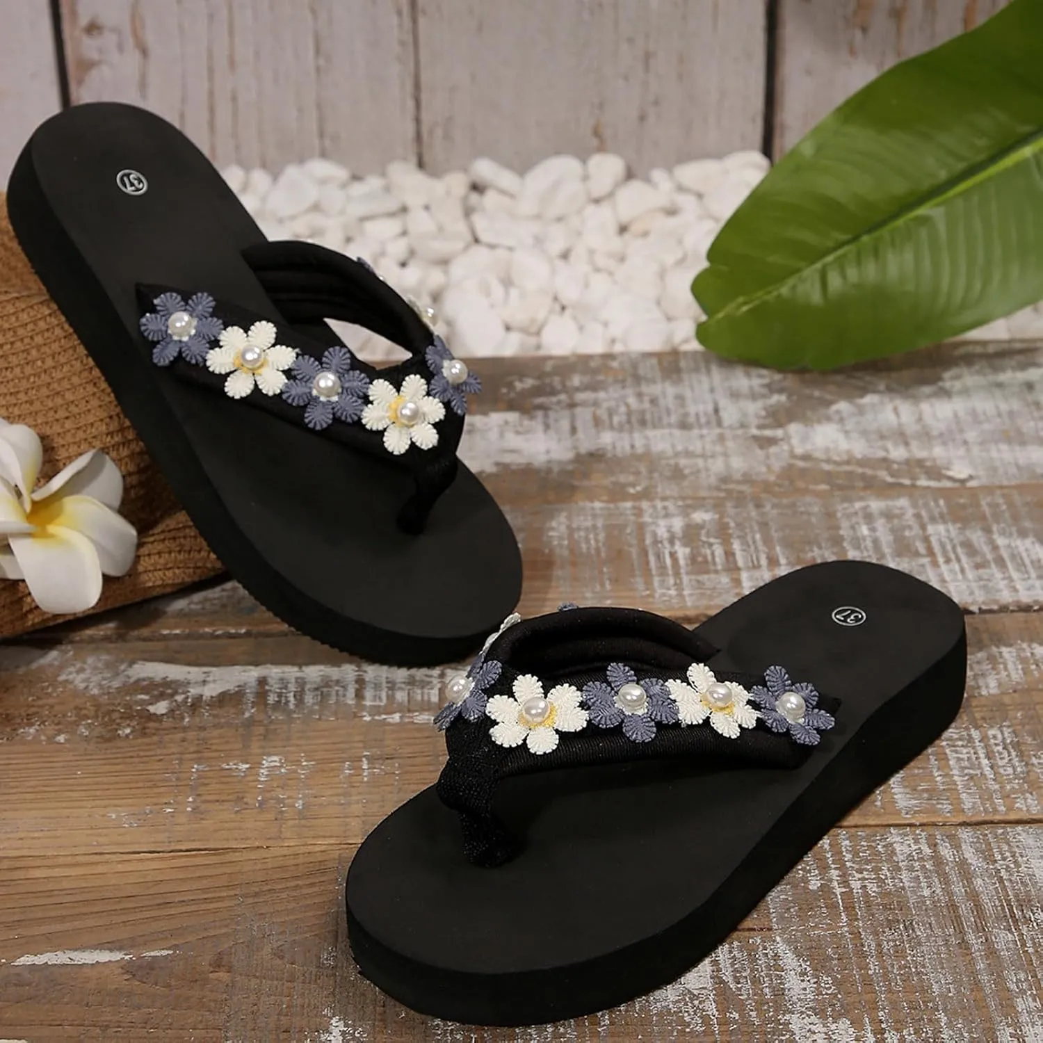 Platform Flip Flop for Women Slip on Wedge Sandals Women Open Toe Comfortable Trendy Arch Support Summer Shoes