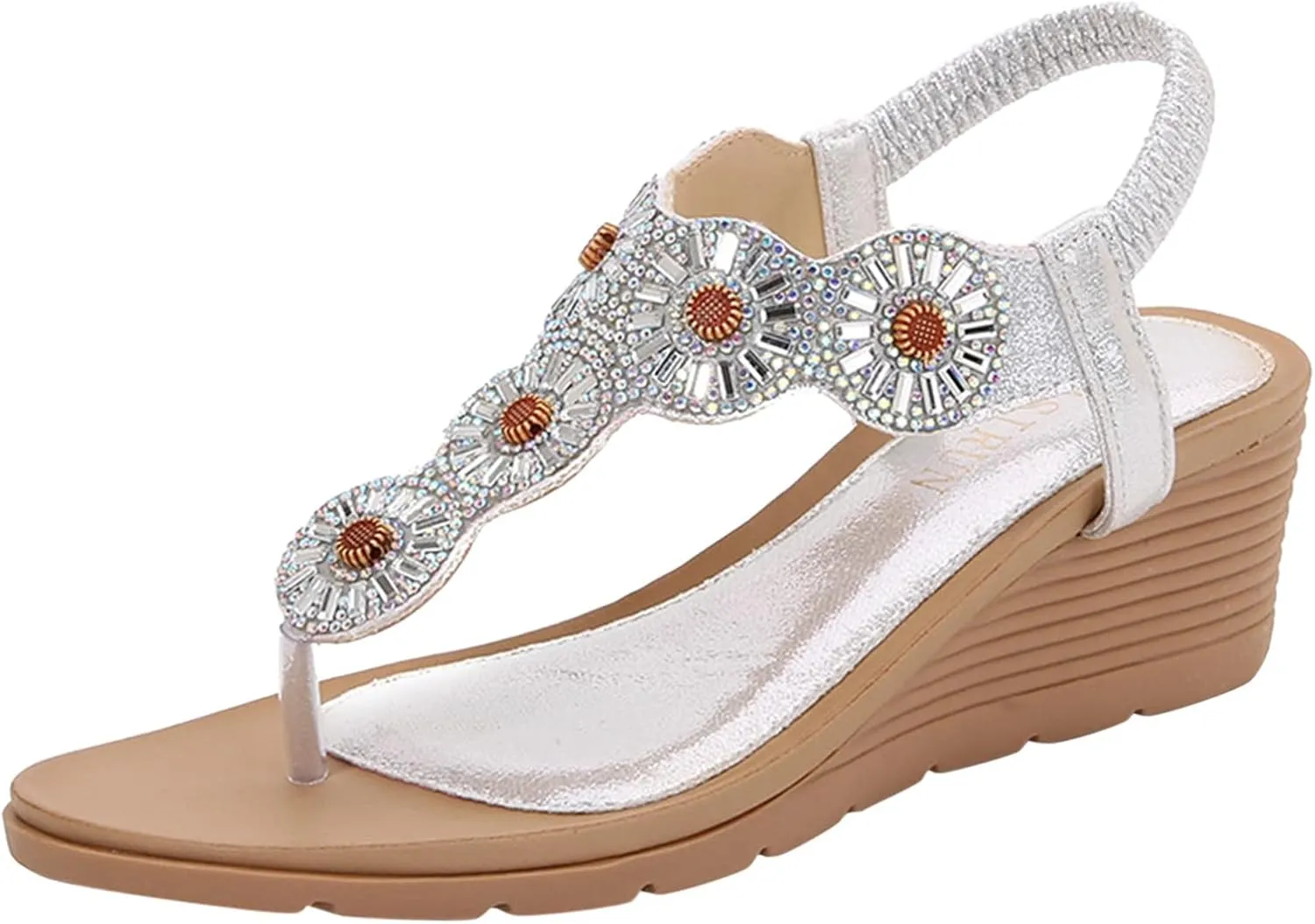 Platform Sandals Women Roman Style Cross Strap Cork Wedge Espadrille Slides Lightweight Summer Walking Shoes for Beach Orthopedic Sandal Beach Dressy Flip Flops for Wide Toe 2025 Spring