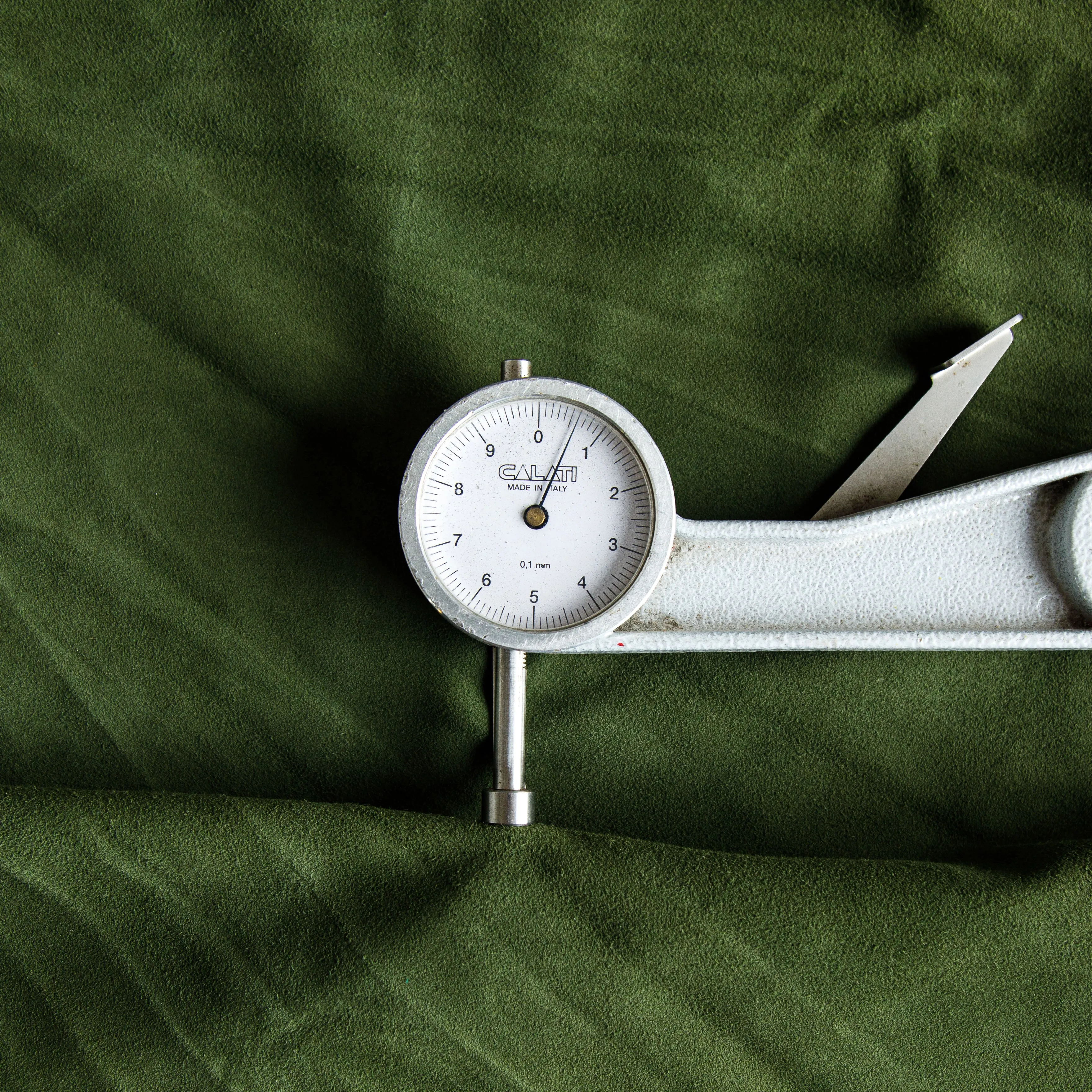 Premium Olive Green Goat Suede Leather