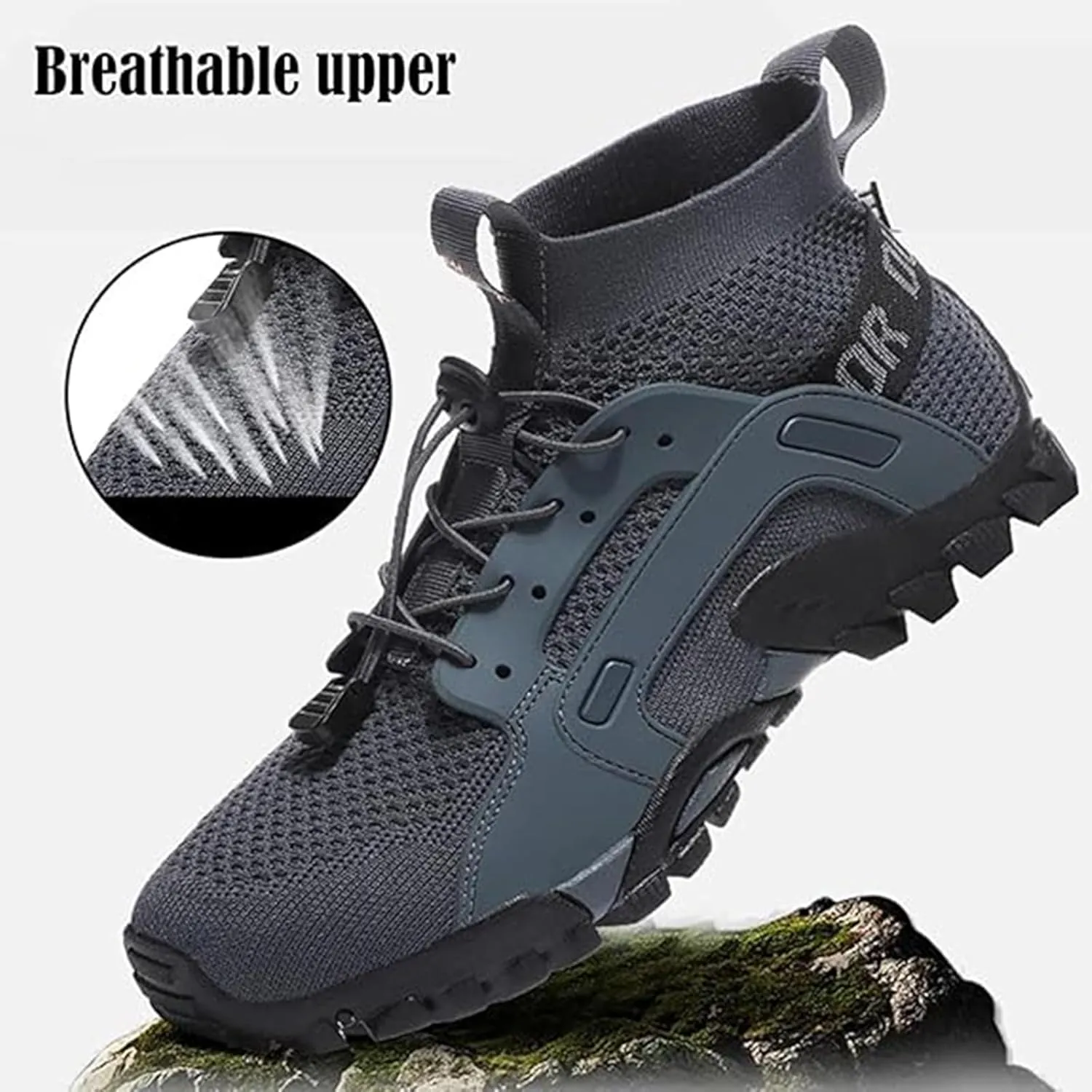 Quick Dry Water Shoes for Outdoor Hiking/Climbing - Men's Lightweight Breathable Sneakers and Women's Fashionable Travel Sneakers,Black-41