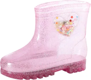 Rain Boots Kids Toddler Kids Waterproof Rain Boots Light Infant Boys Girls PVC Rain Boots (Pink, 18-24 Months)