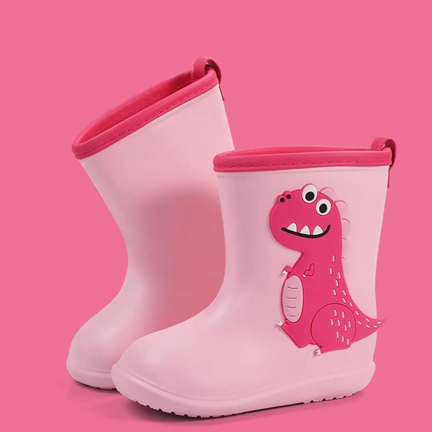 Rain Boots Toddler Children Cute Dinosaur Pull on Rainboots Boys Girls Cartoon Animals Water Shoes Baby Newborn Booties