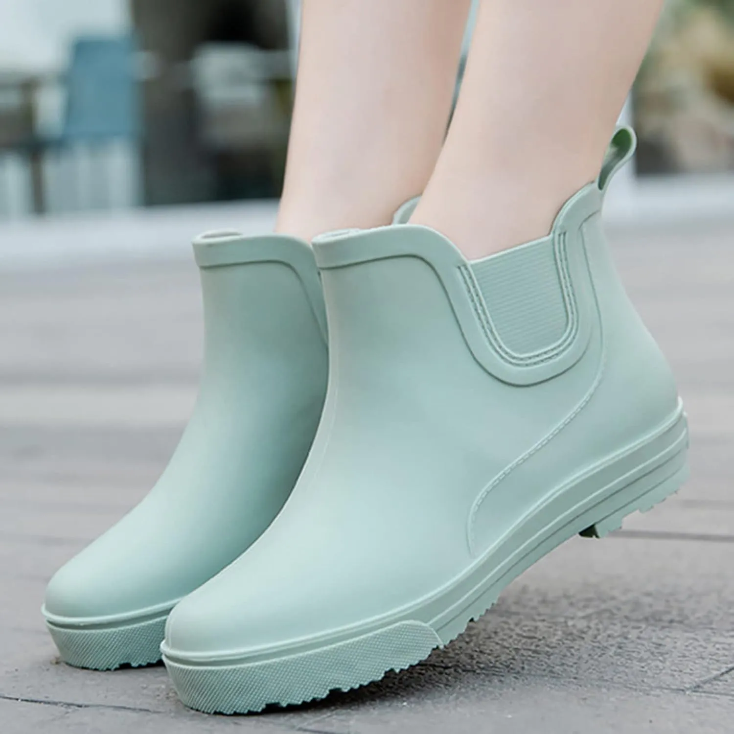 Rain Boots Women Non Slip Detachable With Cotton Inside Rain Boots Outdoor Rubber Water Shoes Mens Boots