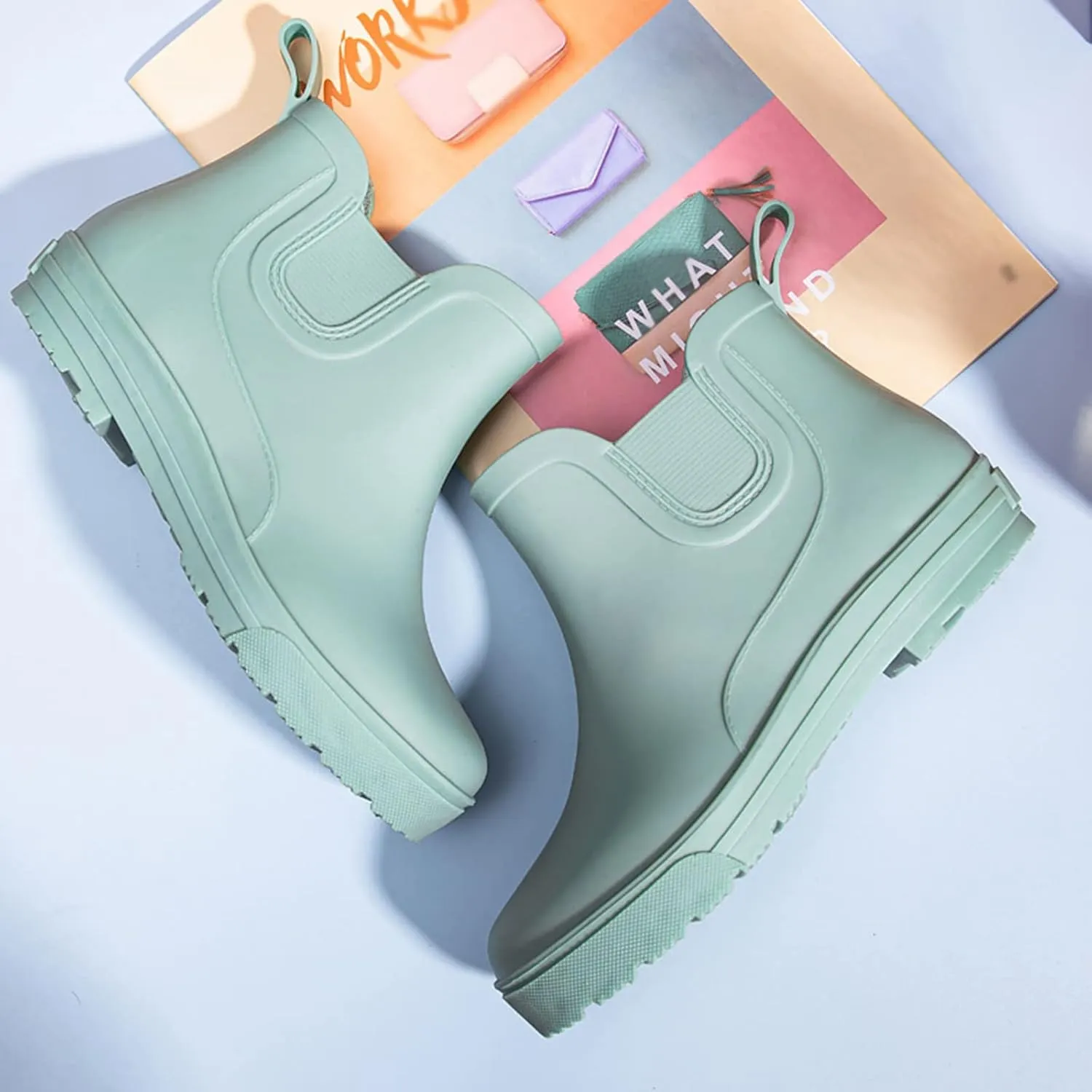 Rain Boots Women Non Slip Detachable With Cotton Inside Rain Boots Outdoor Rubber Water Shoes Mens Boots