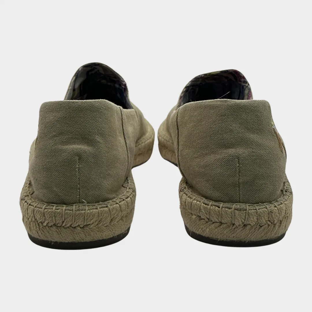 RALPH LAUREN men's beige canvas and raffia sole espadrilles