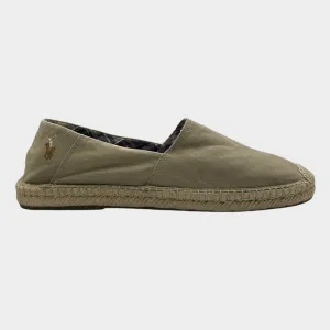 RALPH LAUREN men's beige canvas and raffia sole espadrilles