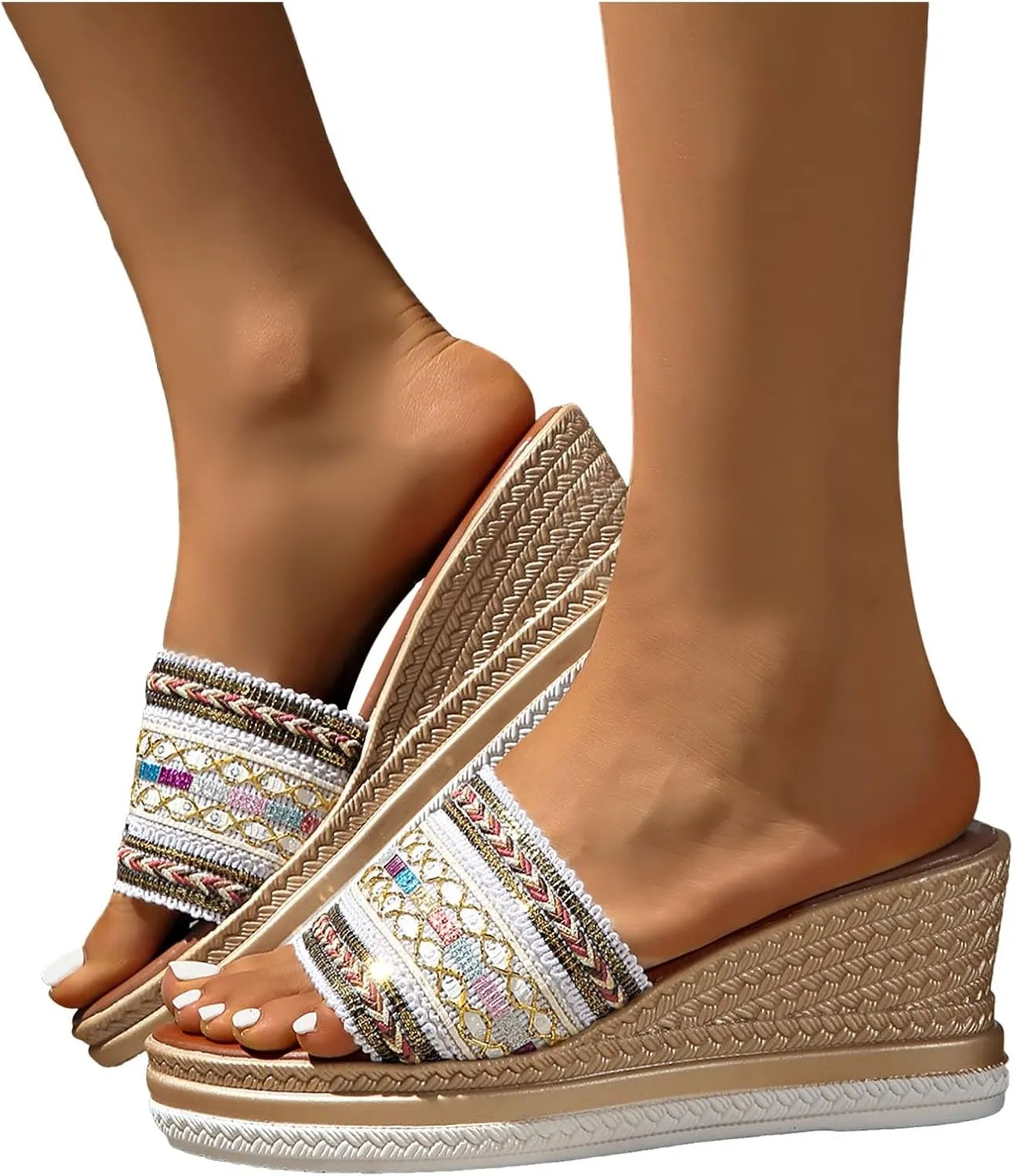 Sandal Espadrilles Flatform Wedge Women's Comfortable Slide Sandals Arch Support Walking Platform Sandals Orthopedic