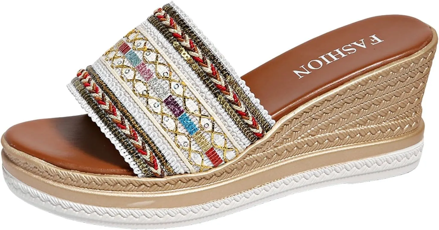 Sandal Espadrilles Flatform Wedge Women's Comfortable Slide Sandals Arch Support Walking Platform Sandals Orthopedic
