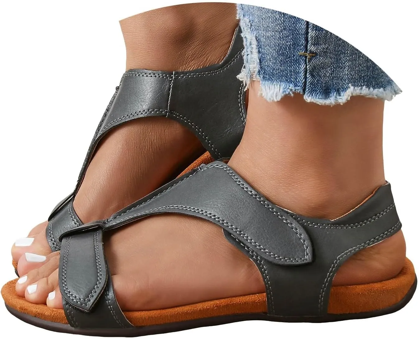 Sandals for Women 2024 Orthopedic Flat Arch Massage Summer Walking Beach Shoes Dressy Arch Support Flat Slip on Sandals