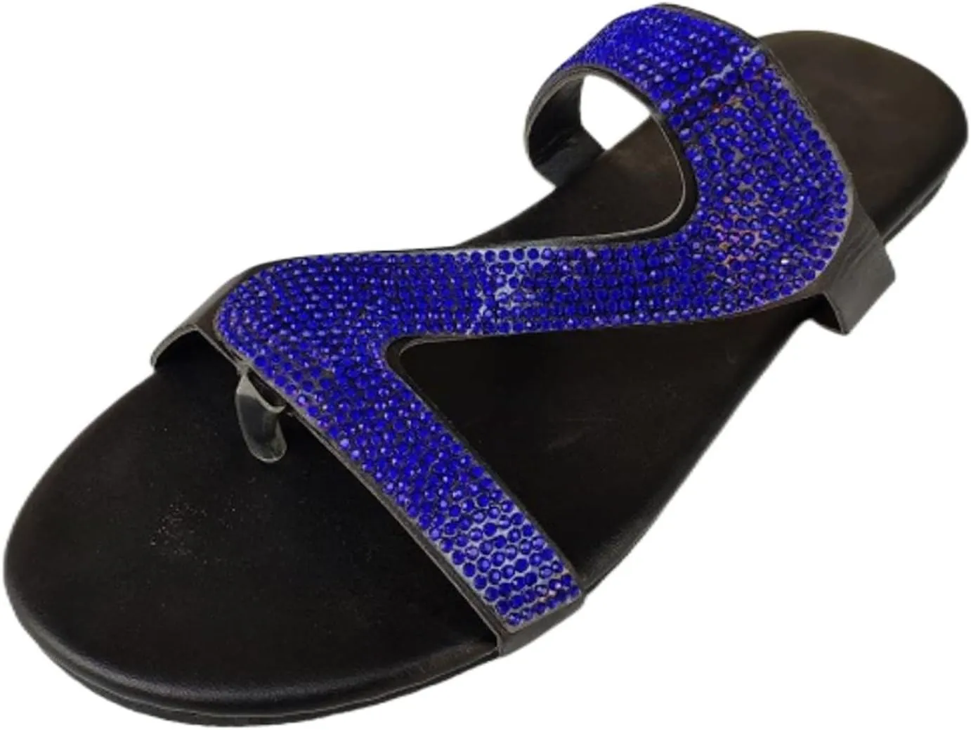 Sandals for Women 2025 Summer Flip Flops Slippers Sandals Double Strap Slide Casual Bling Rhinestone Crystals Mules Comfortable Beach Shoes Womens Glitter Sandal Flat Open Toe Sparkle Slides