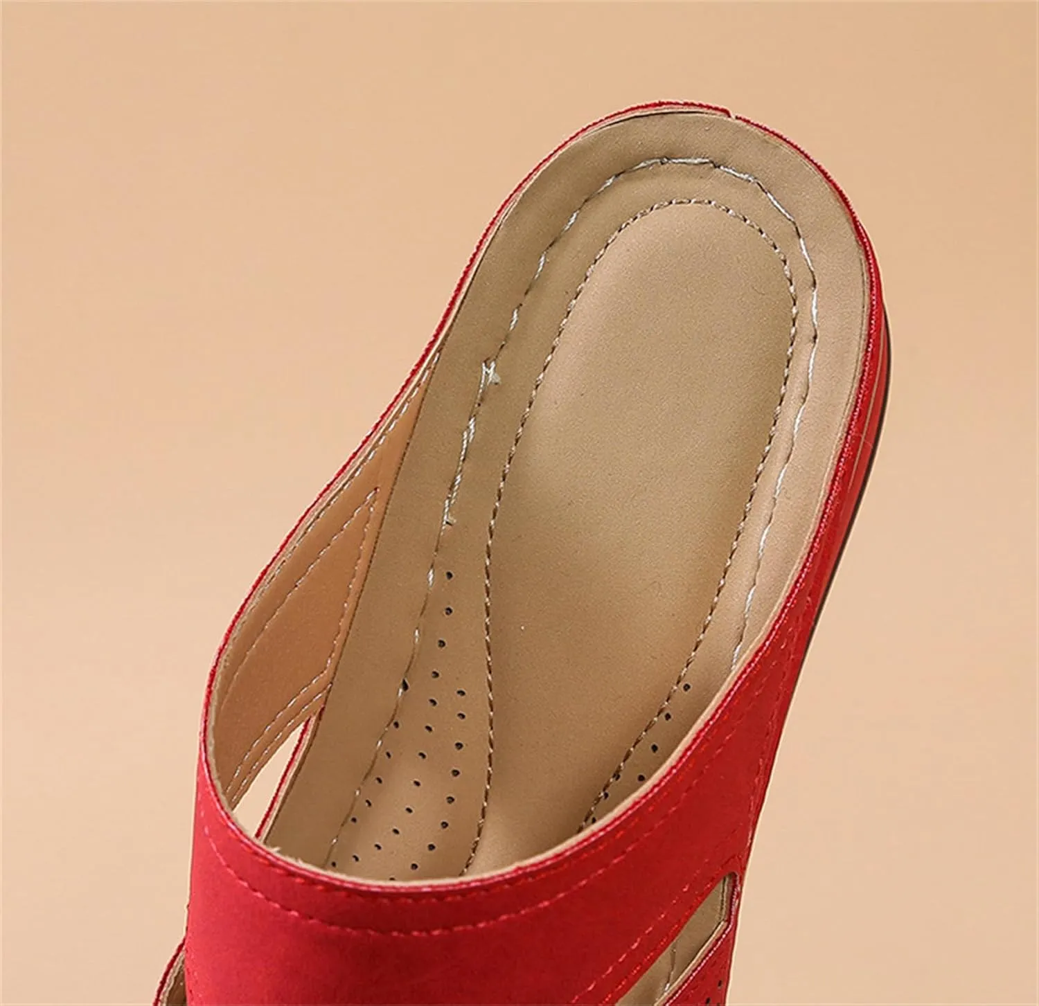 Sandals for Women Casual Summer 2025 Casual Slip on Sandals Orthopedic Wedge Flat Open Toe Platform Sandals Beach Sandals Dress Shoes Comfortable Outdoor Shoes