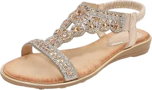 Sandals for Women Women's Ankle Strap Flat Sandals Womens Sandals Comfortable Open Toe Slingback Shoes