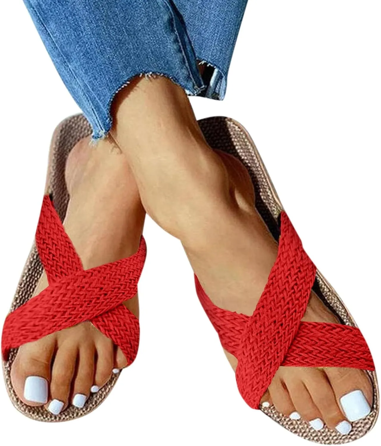 Sandals for Women Womens Flat Sandals Flat for Women Dressy Dressy Women's Comfortable Walking Casual Summer Comfortable