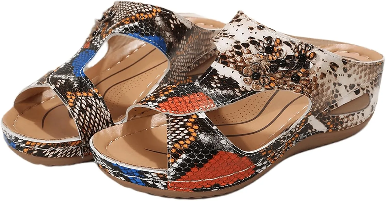 Sandals Women Comfortable Dressy Wedge Orthopedic Slippers Arch Support Flip Flops Soft Summer Beach Orthotic Slides 2024