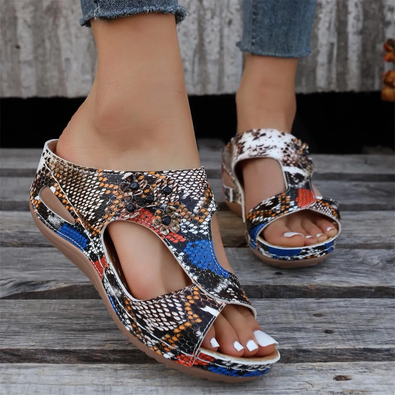 Sandals Women Comfortable Dressy Wedge Orthopedic Slippers Arch Support Flip Flops Soft Summer Beach Orthotic Slides 2024