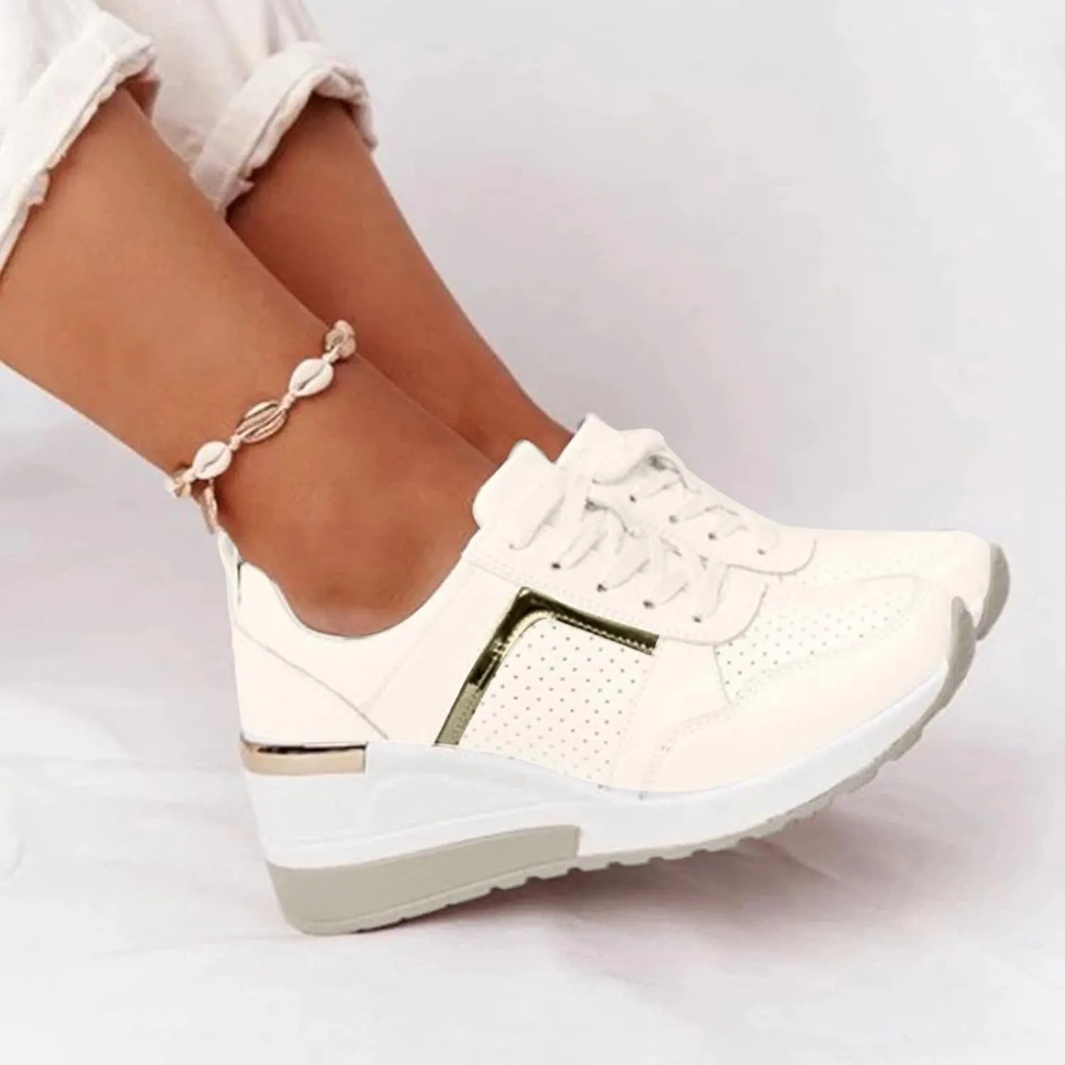 SBGMoSJ Womens Wide Casual Shoes Zapatos para Mujer C??Modos Tenis Womens White Leather Slip On Sneakers Womens Shoes Sneakers Wide Toe Box Comfy Open Toe Flats Shoes Women Dressy Cute