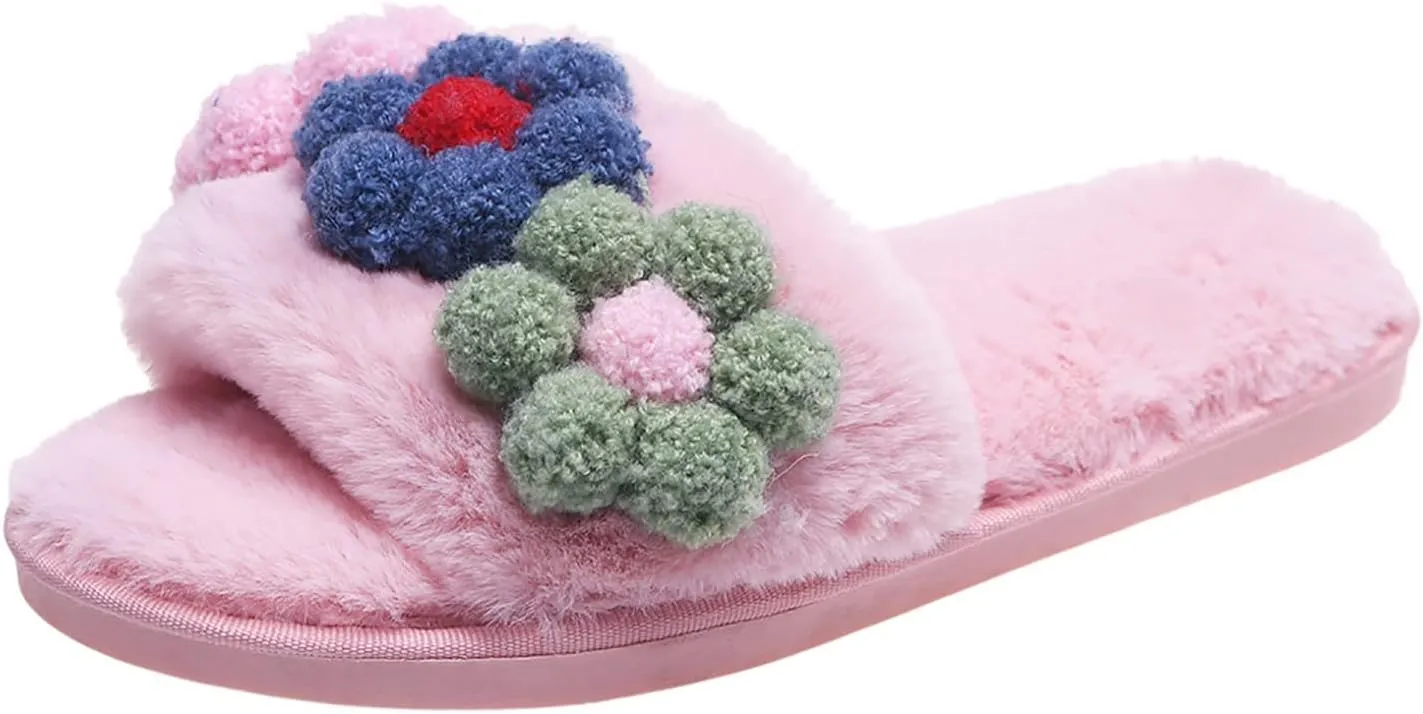 SBGMoSJ Womens Winter Slippers Clogs Ladies Slippers Winter Disposable House Slippers Funny Slippers for Adults Men Pencil Christmas Tree Gifts for Her 2023
