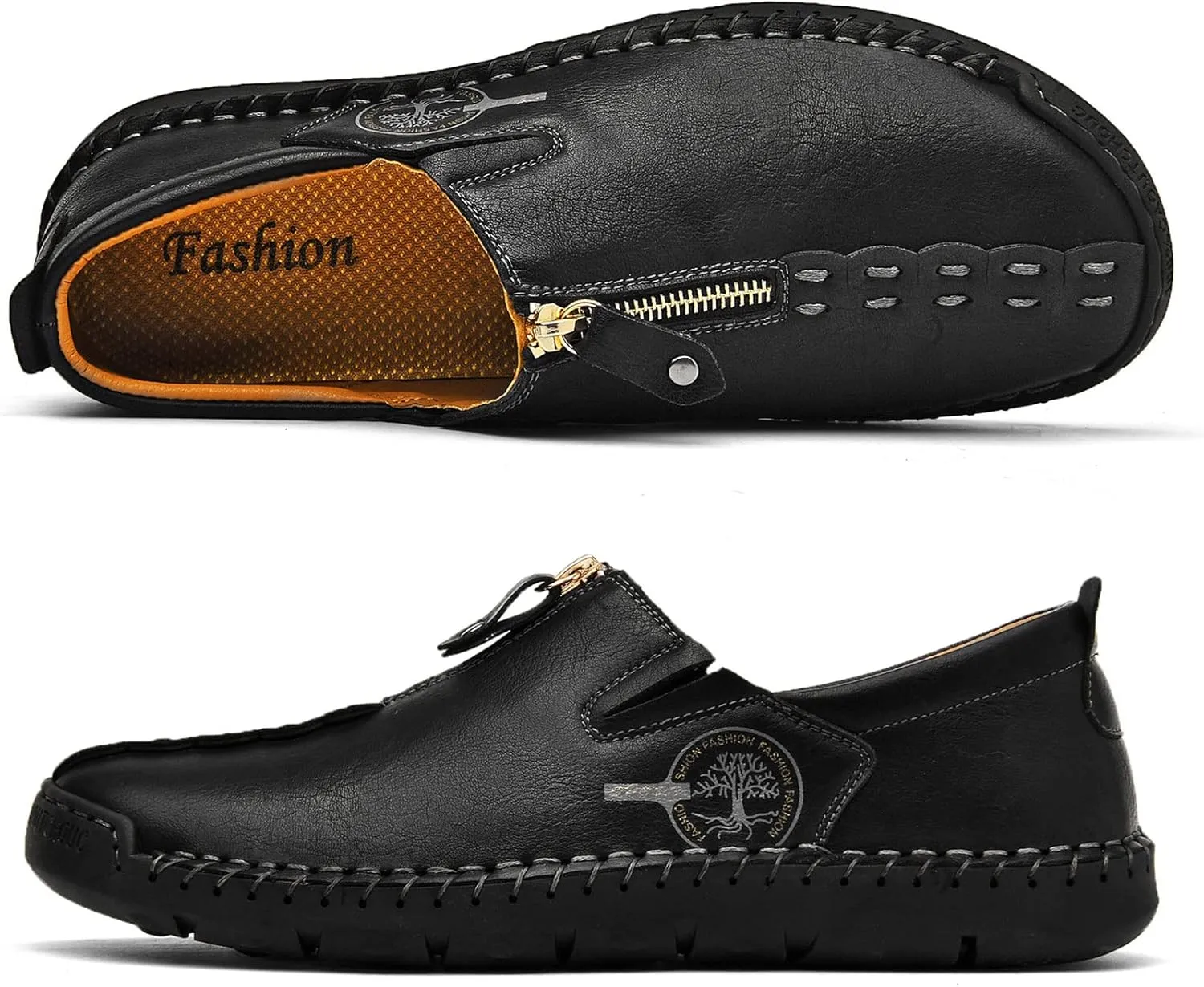 Shaire Men's Loafers Slip-On Shoes Classic Comfort with Memory Foam Casual Driving Moccasins