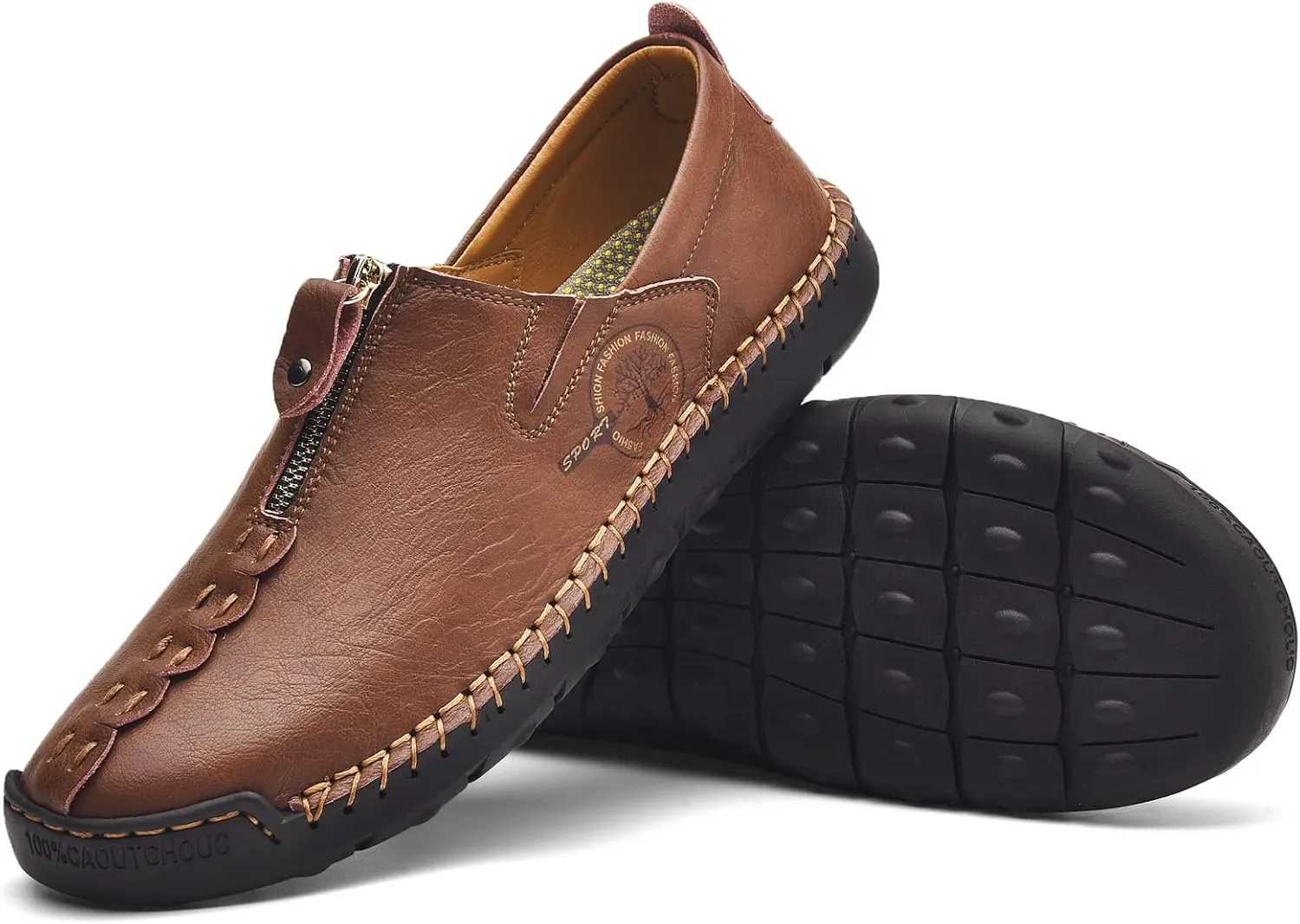 Shaire Men's Loafers Slip-On Shoes Classic Comfort with Memory Foam Casual Driving Moccasins