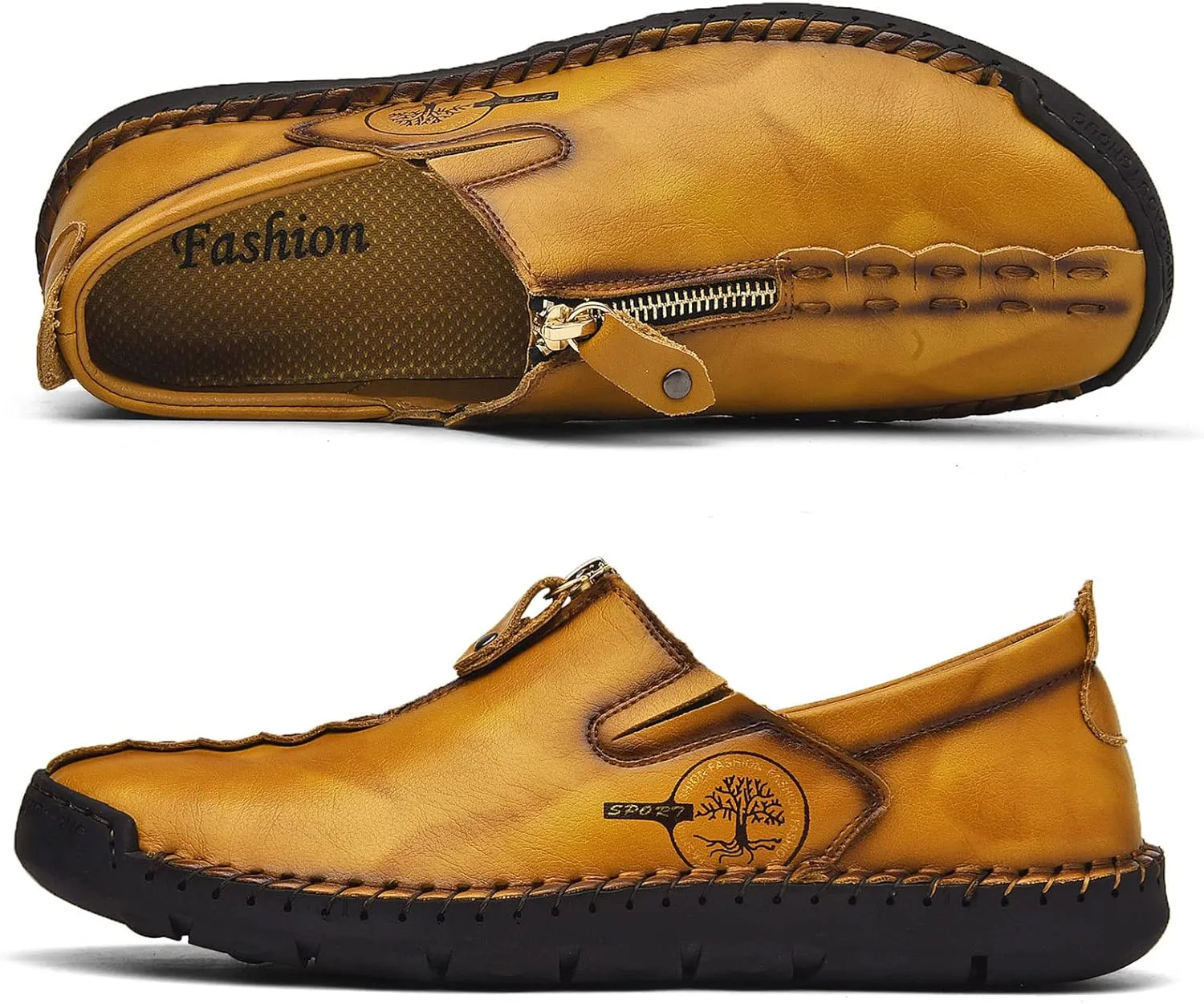 Shaire Men's Loafers Slip-On Shoes Classic Comfort with Memory Foam Casual Driving Moccasins