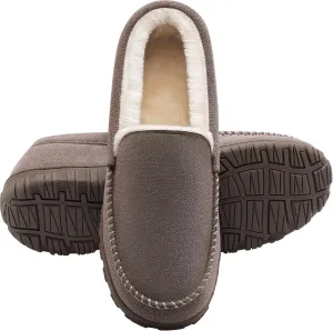 shoeslocker Men Slippers Indoor Outdoor Anti-Slip Slippers for Men Warm Plush coffee 10.5