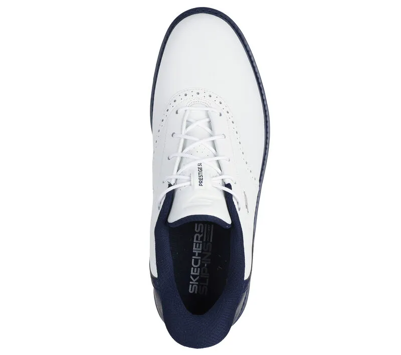 Skechers Men's GO GOLF Prestige SL Spikeless Slip-Ins Golf Shoes - White/Navy