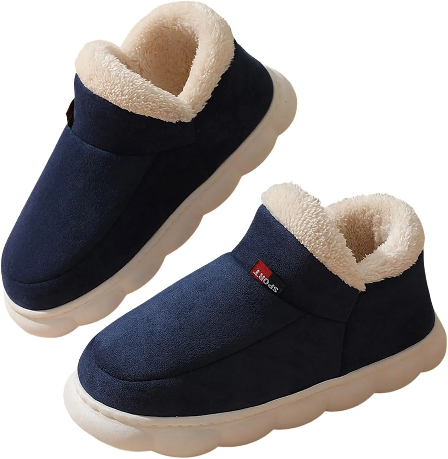 Slippers for Girls, Winter Fuzzy Thickened For Non-Slip Warm Indoor Outdoor House Shoes Anti-Slip Sole Booties