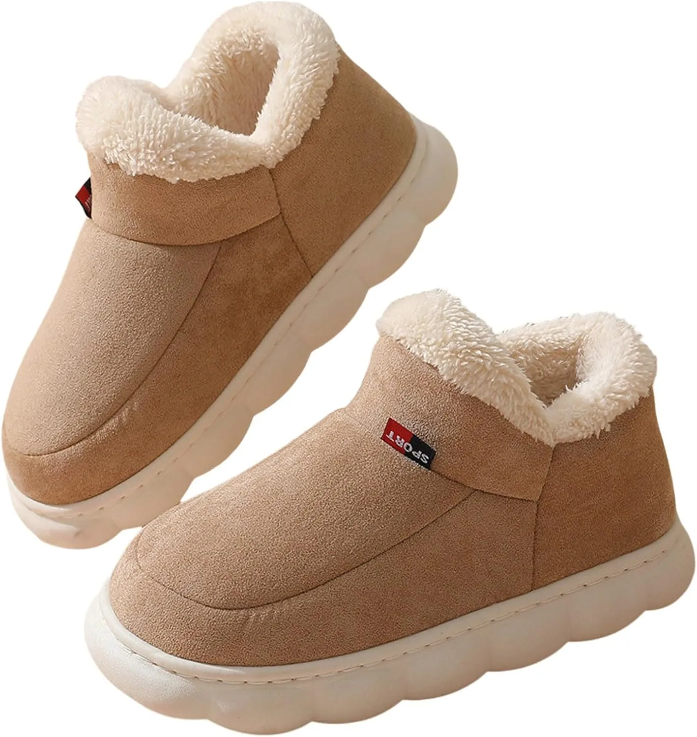 Slippers for Girls, Winter Fuzzy Thickened For Non-Slip Warm Indoor Outdoor House Shoes Anti-Slip Sole Booties