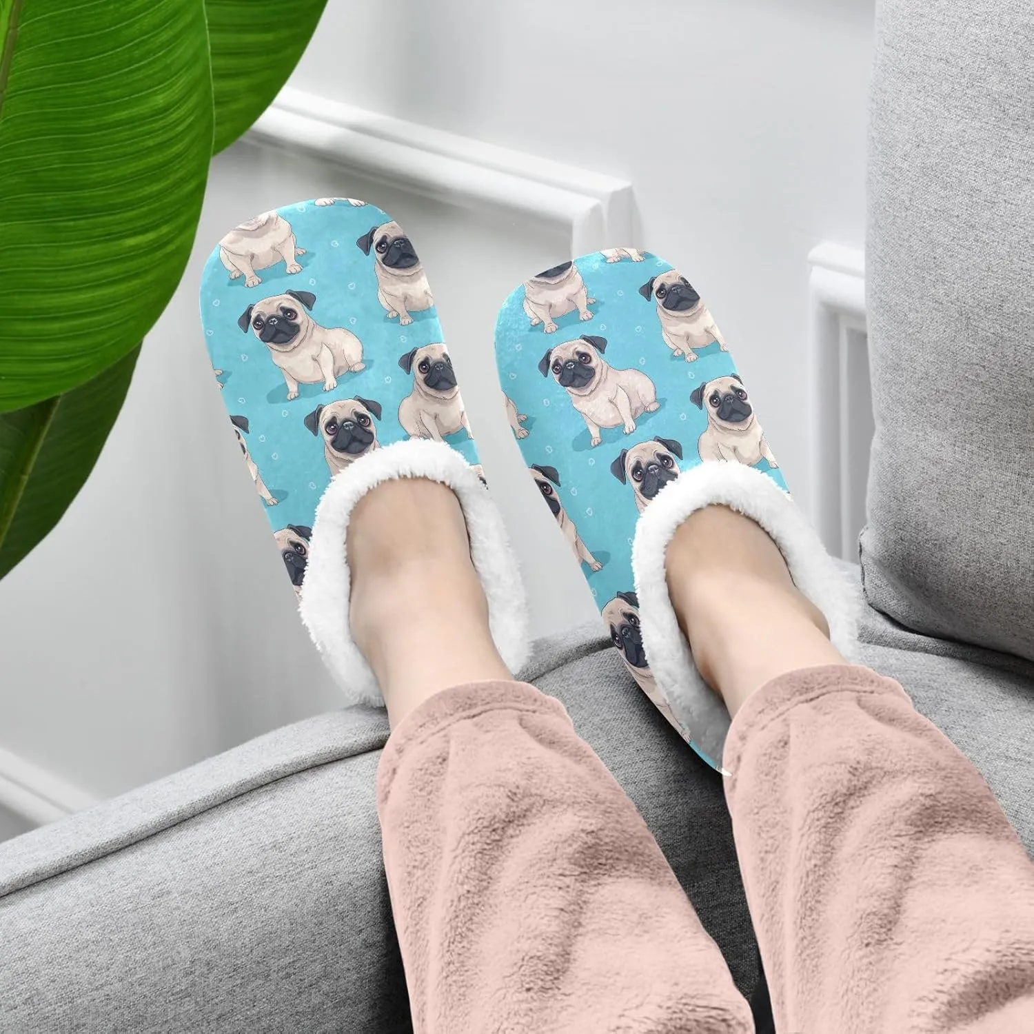 Slippers for Women Men Winter Thick Slipper Socks with Grippers Warm Indoor Floor House Slippers Cozy Fuzzy Slippers Bedroom Fleece Slippers