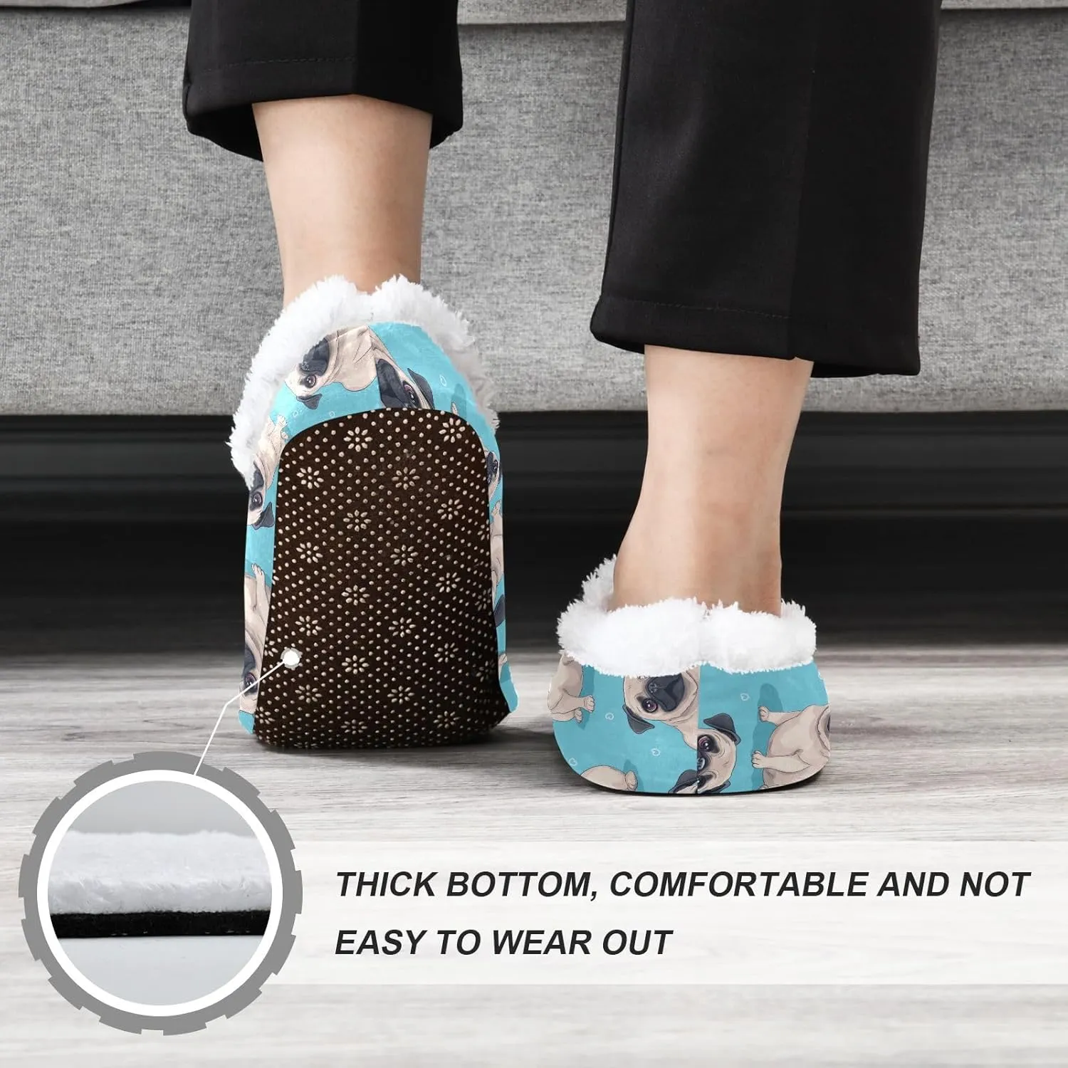Slippers for Women Men Winter Thick Slipper Socks with Grippers Warm Indoor Floor House Slippers Cozy Fuzzy Slippers Bedroom Fleece Slippers