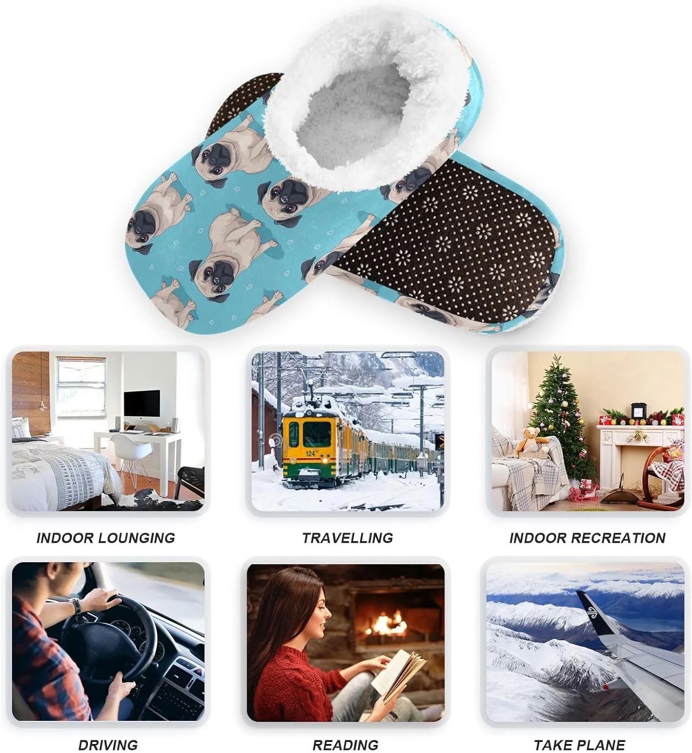 Slippers for Women Men Winter Thick Slipper Socks with Grippers Warm Indoor Floor House Slippers Cozy Fuzzy Slippers Bedroom Fleece Slippers