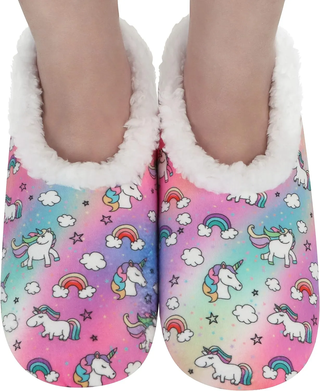 Snoozies Kids Slippers with Sherpa Fleece Lining and Non-Skid Sole, House Slippers for Kids, Girls, and Boys Size 13-5
