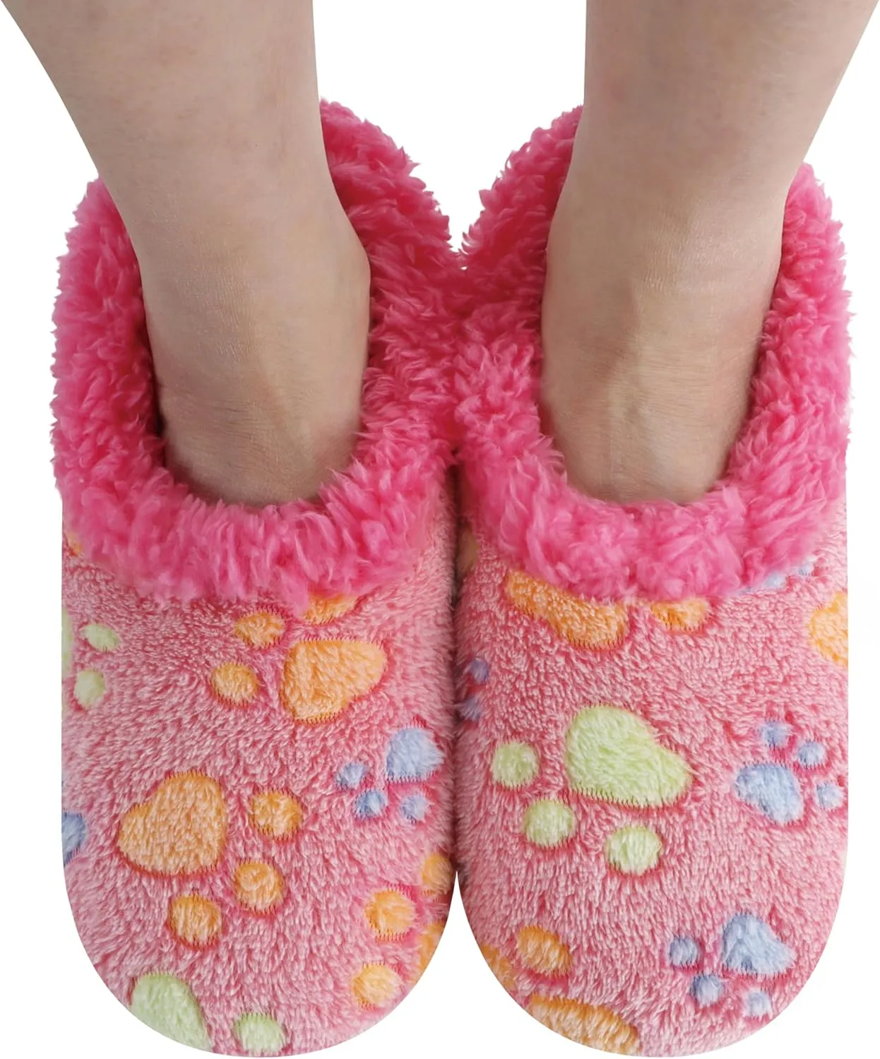 Snoozies Slipper Socks for Women Indoor, Cozy Sherpa-Lined Womens Slippers Non-Skid, Ladies Gifts