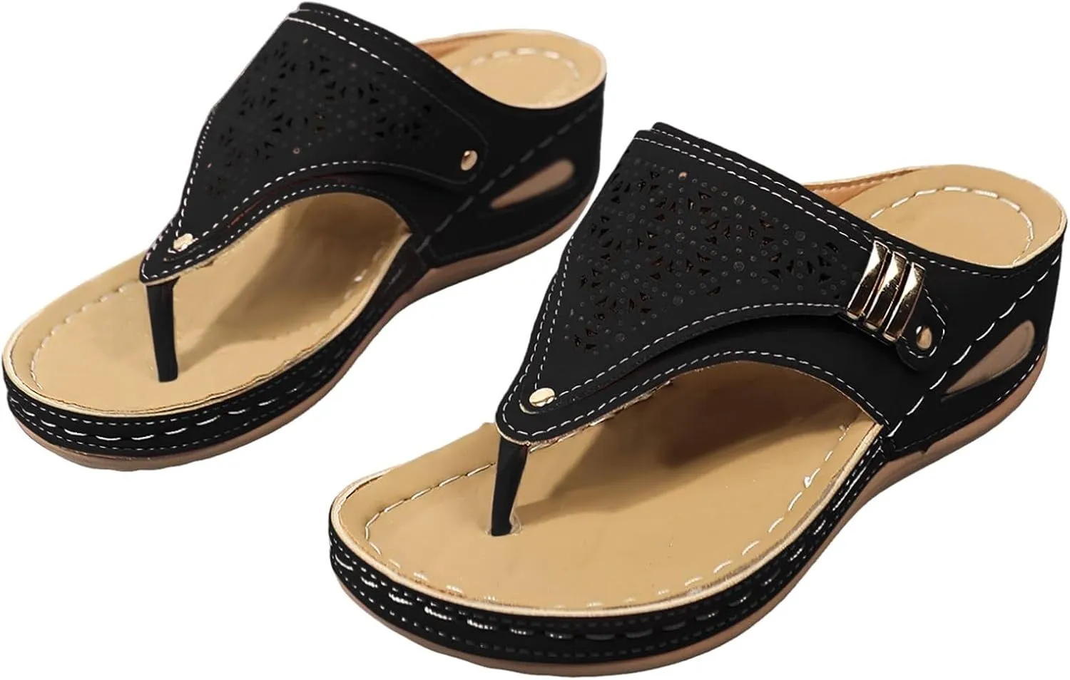 Spring Orthopedic Sandals for Women, Women Summer Comfortable Sandals Arch Support Wedge 2025 Flip Flops