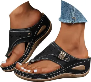 Spring Orthopedic Sandals for Women, Women Summer Comfortable Sandals Arch Support Wedge 2025 Flip Flops