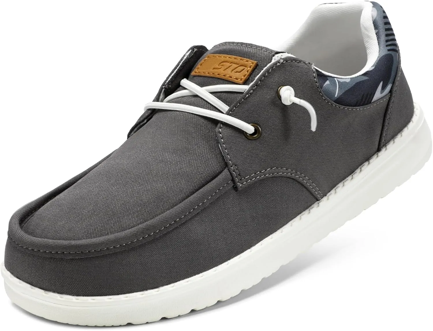STQ Men's Lace up LoafersOrthopedic Ultralight Boat Casual Shoes with Arth Support