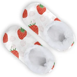 Strawberry Boys Girls House Slippers Cute Kids toddler Home Shoes Winter Indoor shoes XS