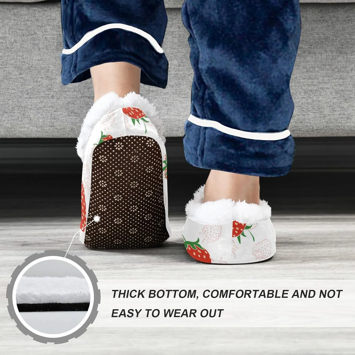 Strawberry Boys Girls House Slippers Cute Kids toddler Home Shoes Winter Indoor shoes XS