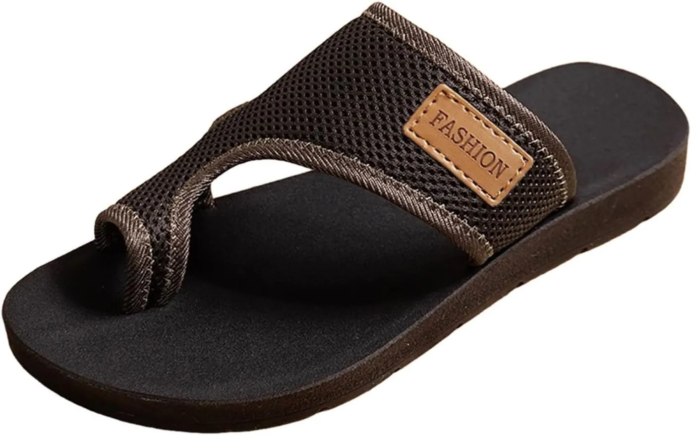 SuanlaTDS Womens Flat Sandals Summer Comfortable Slides Low Heel Beach Walking Shoes Toe Ring Bohemian Outdoor Casual Dressy Slip On Slide Slippers Flip Flops Breathable Boho Flats Sandal