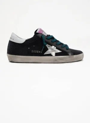 Super Star Suede Low Top Sneaker In Black/silver/white