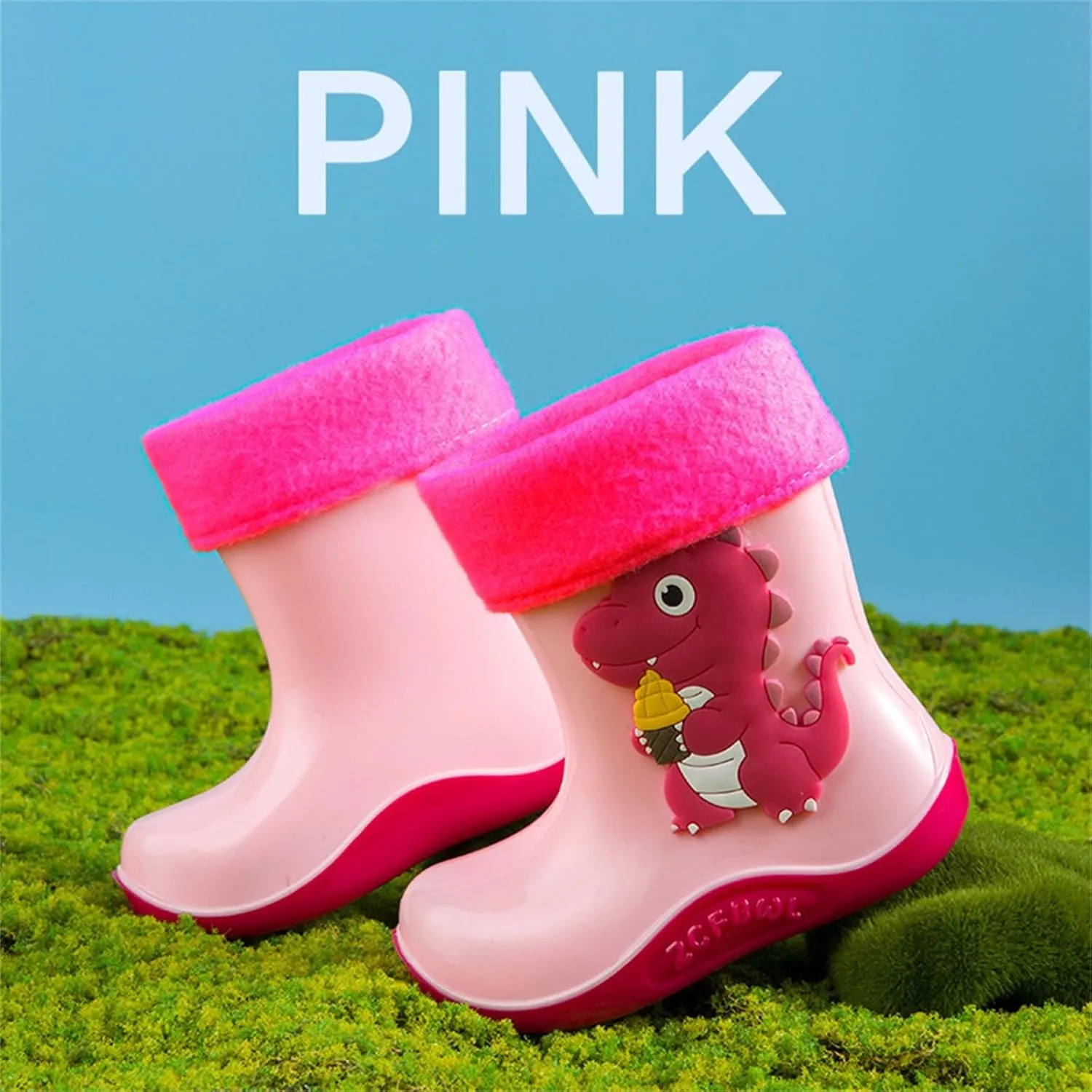 Toddler Kids Cartoon Dinosaurs Print Rain Boots Non Slip Water Shoes Fashion Casual Rain Boots Kids Snow Boots Size 12