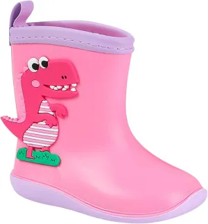 Toddler Kids Rain Boots Multicolor Rain Boots Boys Girls Cute Cartoon Dinosaur Print Non Slip Flat Rain Shoes