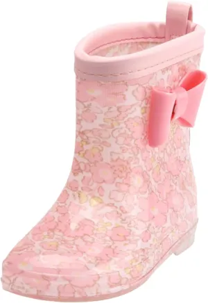 Toddler Kids Rain Boots Short Cute Rainbow Bow Rain Boots Baby Easy On Lightweight Fashion Casual Rain Boots